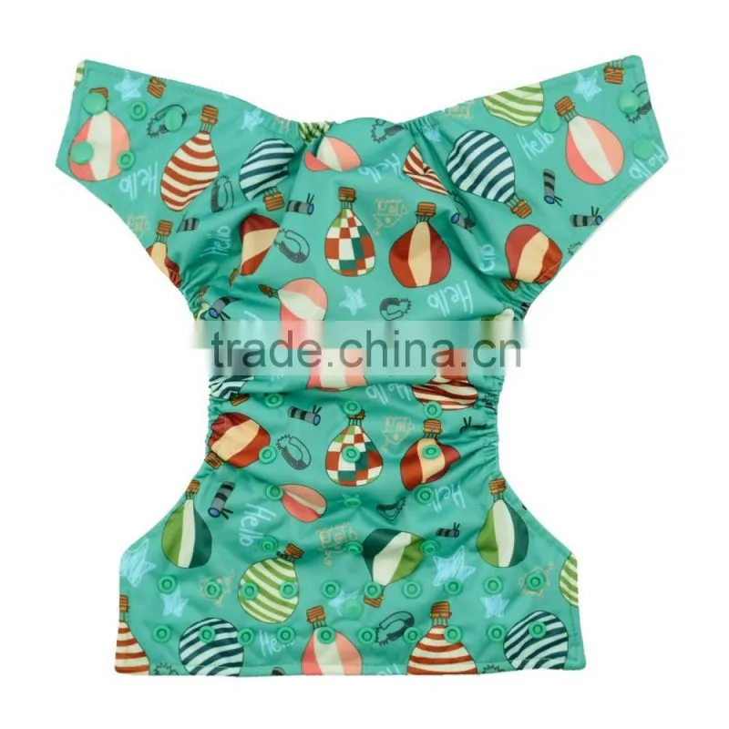 Alva 2016 New Design Double Colorful Snaps Baby Cloth Diaper Wholesale Baby Nappy