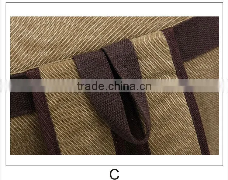 designer mens backpack canvas bag with leather trim,Canvas Cowboy bag