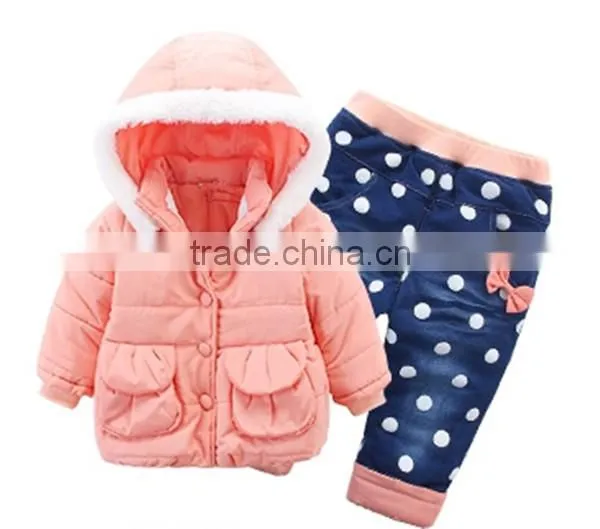 2015 Latest developed fancy baby winter warm set