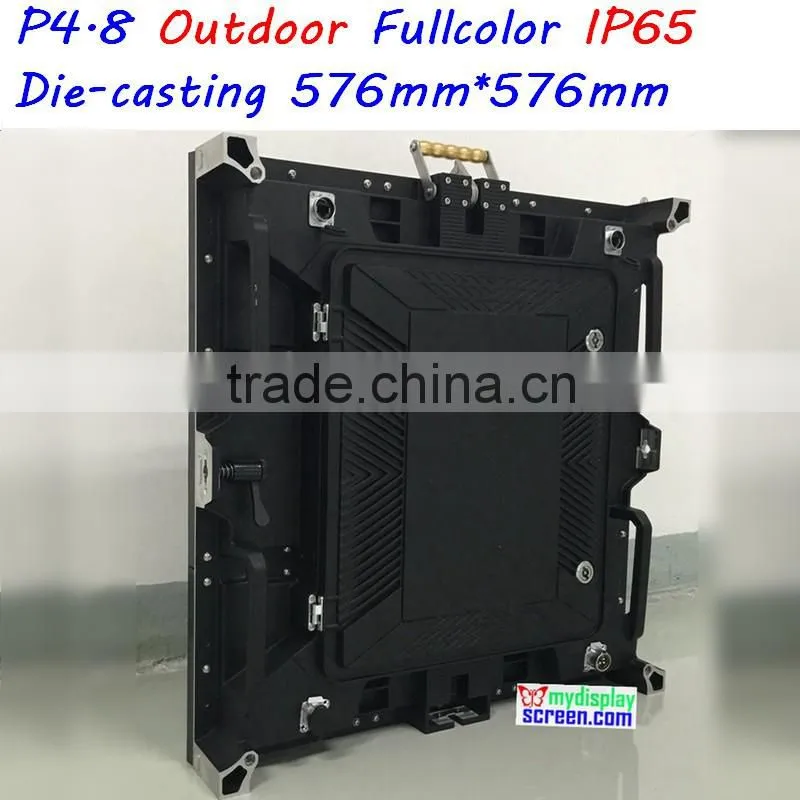 P4.8 outdoor rental display, high definition full color, 576mm*576mm, high refresh rate,high brightness,classic and stable