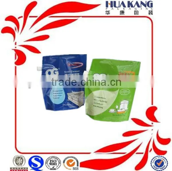 High quality detergent spout pouch bag with logo print