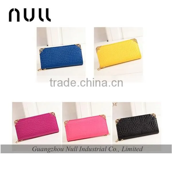 good brand promotion crocodile embossed leather long wallet clutch purse