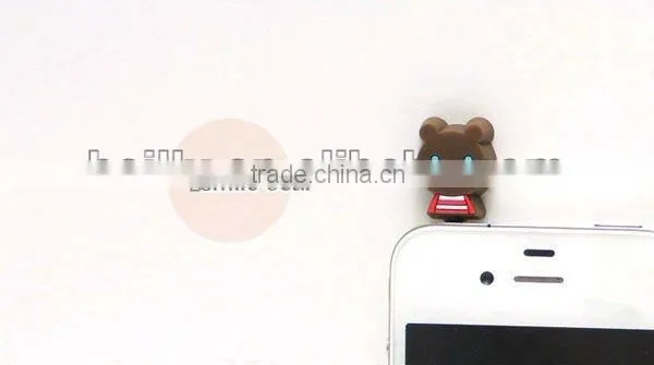 2013 the best-selling 3D mini cartoon design silicone dust plug