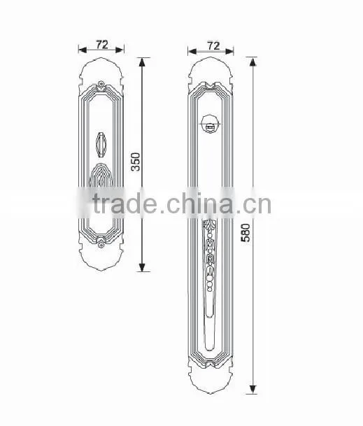 External Pull handle Main Door Lock Entry Set American Profile Cylinder Lock