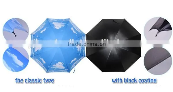23" Blue Sky and White Cloud Umbrella, Sky Design Long Umbrella