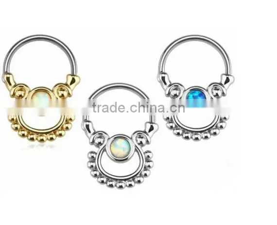 Gems Body Jewelry Fake Nose Hoop Rings Septum Clicker Non Piercing HOT