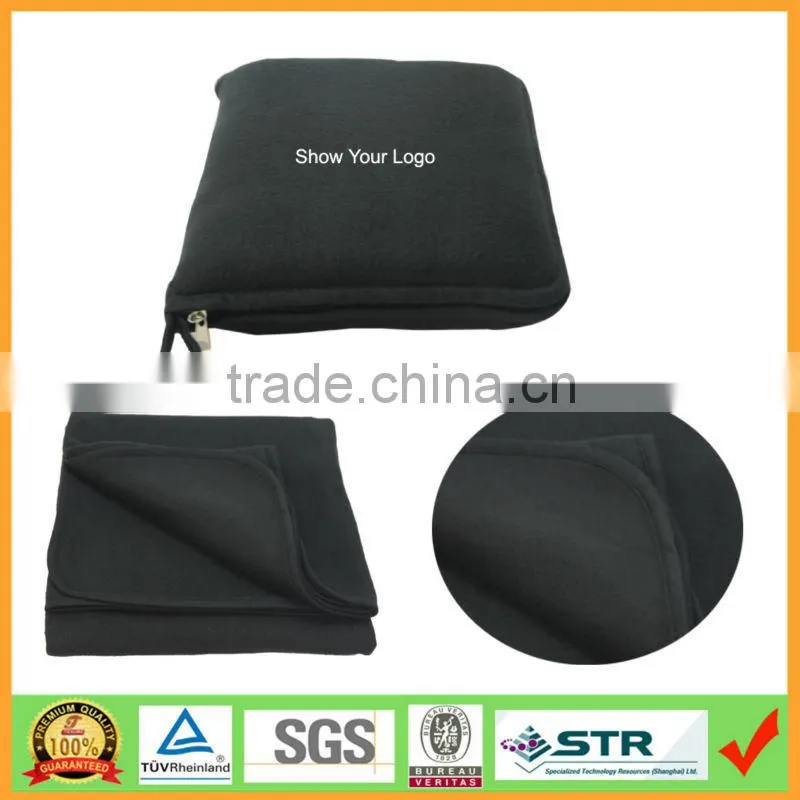 Black snuggling air conditioner blanket with a hooked bag