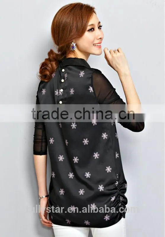 ladies fashion new design black satin black chiffon dresses