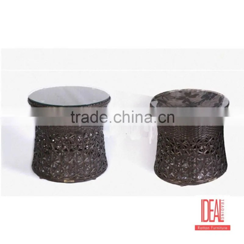 rattan glass coffee table