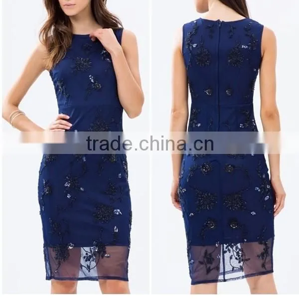 Hot Selling Fashion Beaded Pencil Designer Women Dress