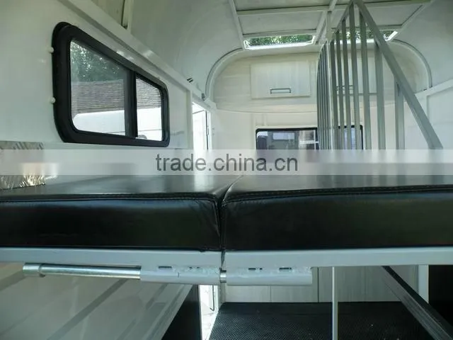 2 horse straight load deluxe camper fiberglass trailer