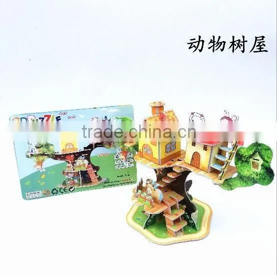Wholsale Create Puzzles /Design Animal 3D Puzzle/Stereo puzzles 3D tank/Stereo puzzles 3D paper castle