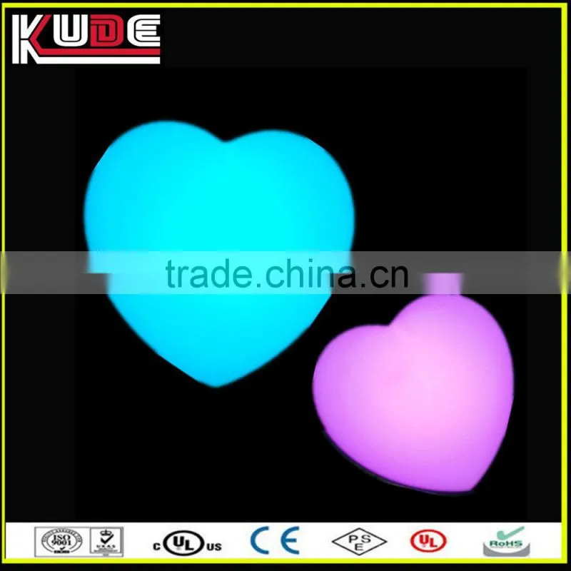 rohs approved new arrival plastic LED illuminated heart for wedding ceremony