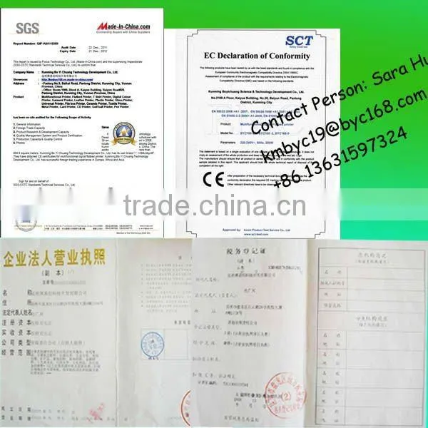 Factory cost 8 color inkjet digital sheet metal printer