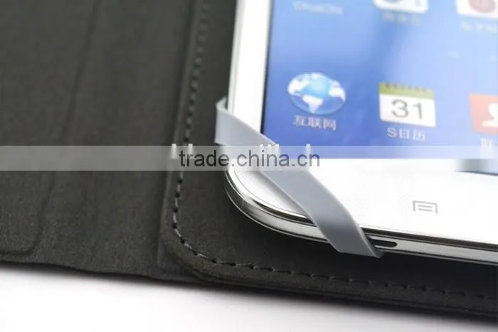 Book Design PU Leather Universal Folio Case for Tablet with Rotating Stand