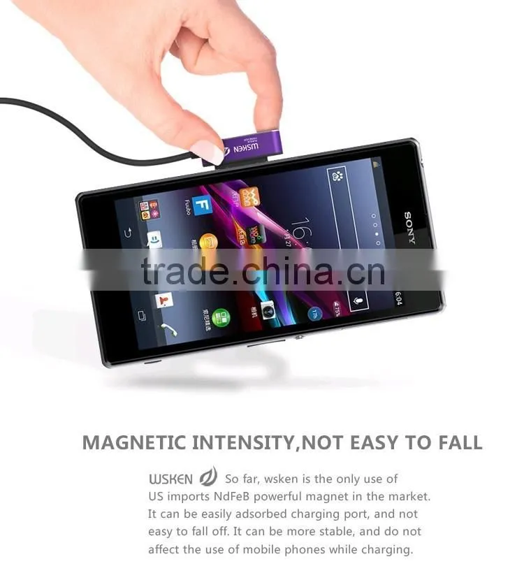 Original Wsken Xcable Double Metal Intelligent Version Magnetic Charging Cable For Sony Xperia Z3 Z2 Z1 Z3 Compact Z3 tablet