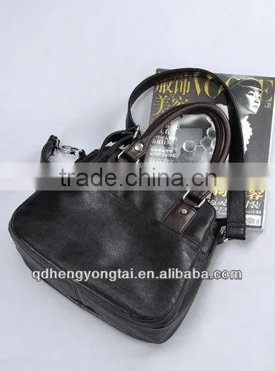 2016 most fashionable trend classic black handbag, unisex genuine leather bag