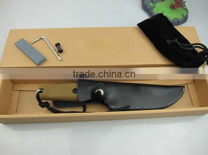 OEM rubber handle fixed blade hunting knife