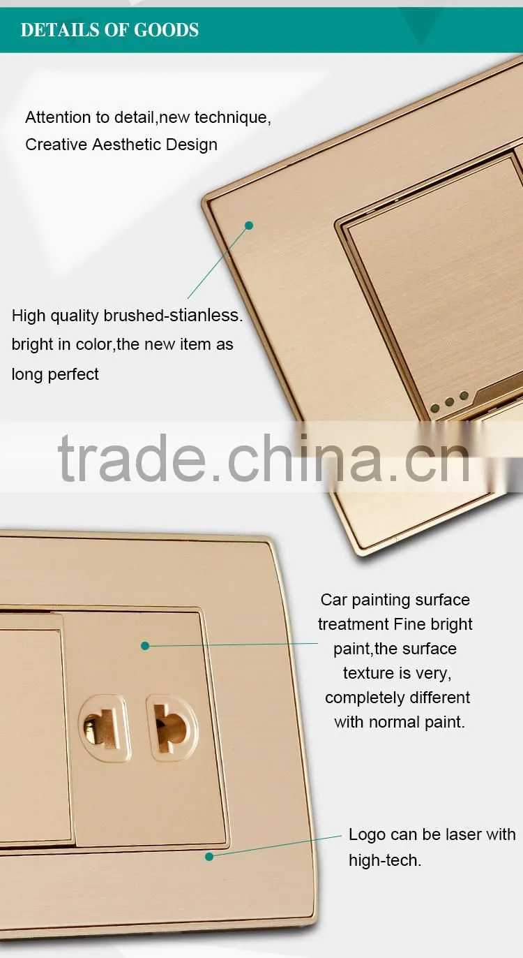 USA Standard wall mount single 1 gang , 2 pin switch socket with light indicator