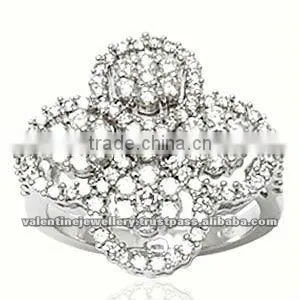 0.40 ct total diamond weight, Hamesha Princess Diamond Ring, 18K White & Rose Gold