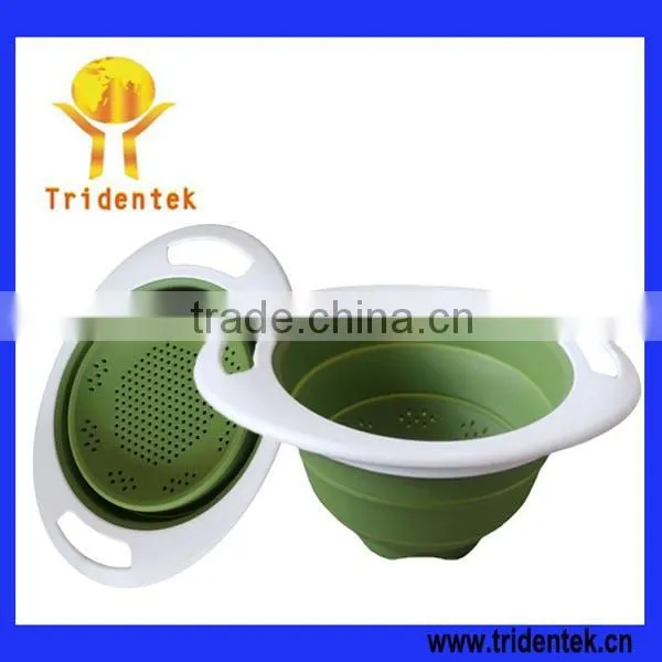 Wholesale High quality food grade fruits and vegetables collapsible silicone colander