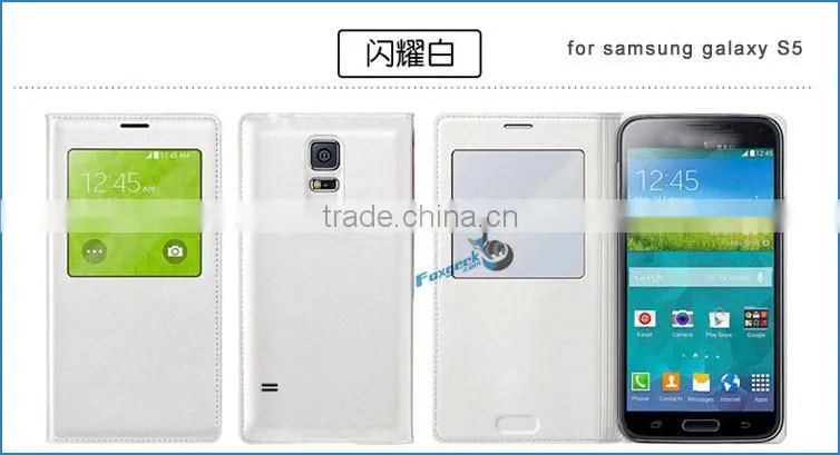 Original factory price case for Samsung galaxy S5 with smart cover wake up / sleep function