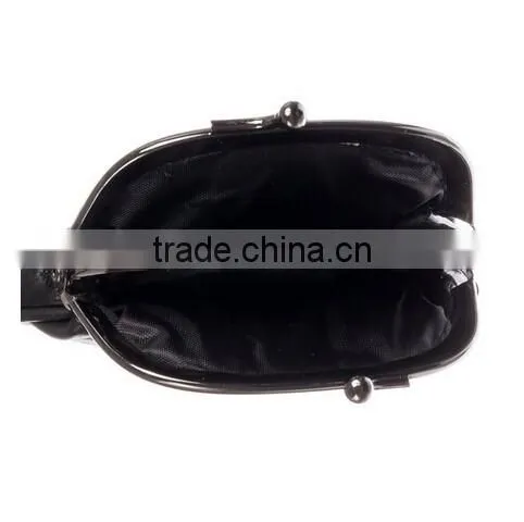 Factory Supplier Womens Leather Kiss Lock Coin Purse Fashion Coin Case