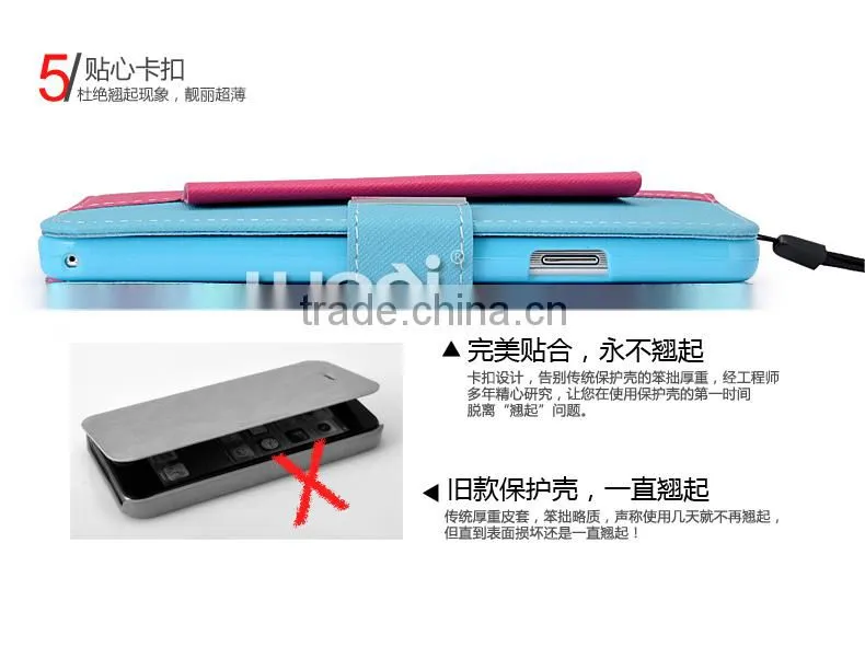 hit color series cross grain leather case for Samsung note3