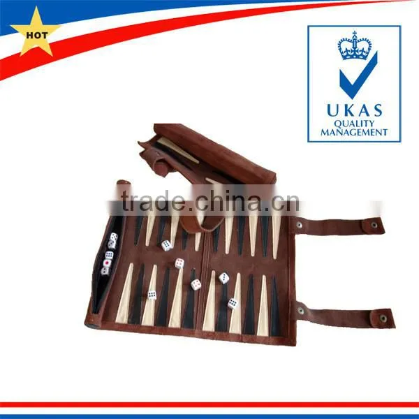 high quality soft genuine leather oriental backgammon