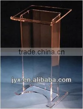 Curved Sleek Clear Lucite Podium / Speaker Stand