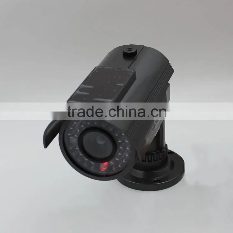 Security CCTV Outdoor CCD Red LED Light Bullet proof Solar Powered Dummy Camera