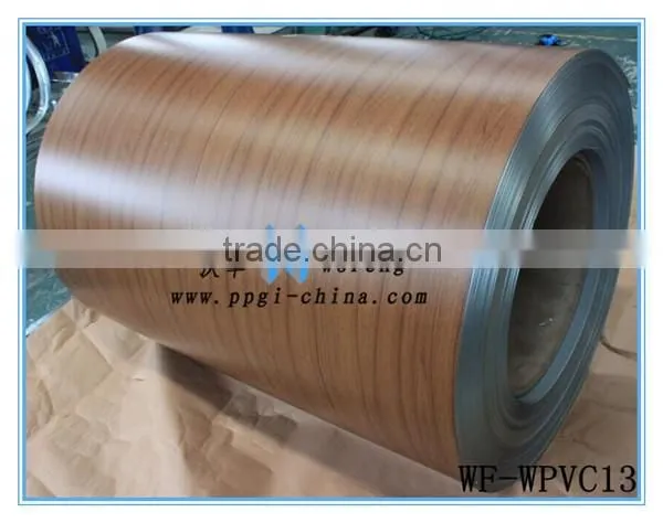 PVC film laminated PPGI steel sheet in coil