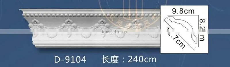 European and American style wall decoration Decorative PU Crown Moulding for Ceiling and Wall