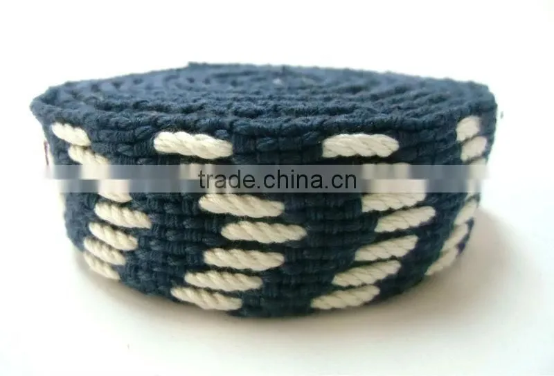 rope weave webbing-weave cotton rope webbing1" wide- rope braided webbing FT-WB528