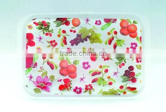 Transparent plastic flower design large plate