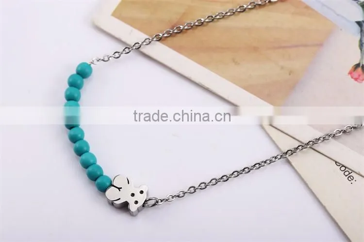 Guangzhou biggest wholesale fashionable ceramic pearl silver chain necklace