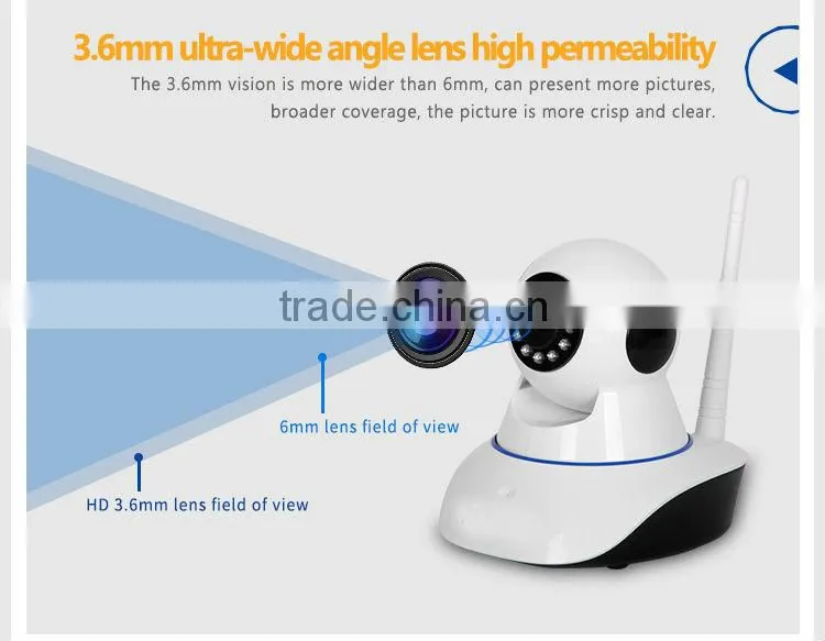 wireless home alarm system wifi ip camera with linkage alarm system