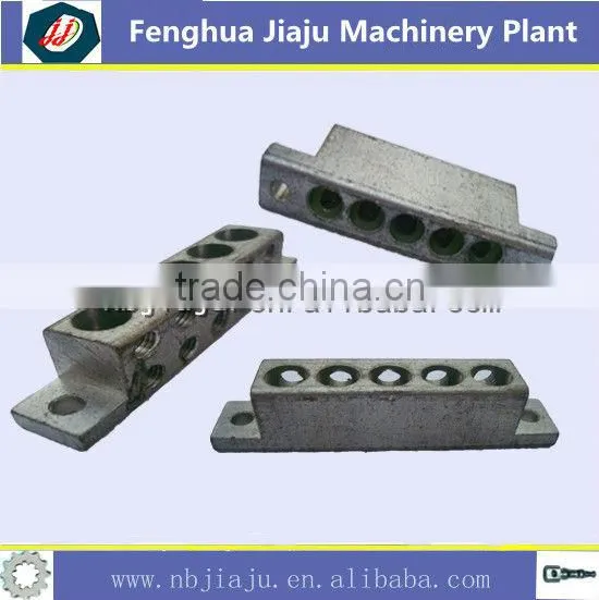 zinc plated square metal part with holes