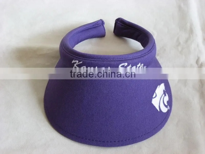costoms design embroidered 100%cotton twill sun visor