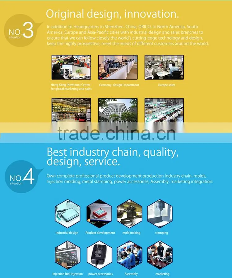 ORICO overload Over voltage Over current Short circuit protected 4 gang 4 USB extension socket usb eu with surge protector
