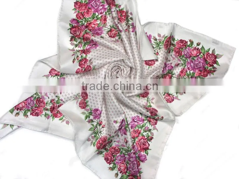 2016 Newest 100% lady silk scarves (DX1001-1)