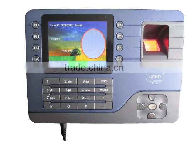 3.5 inch TFT P2P fingerprint Linux terminal time attendance with USB cable