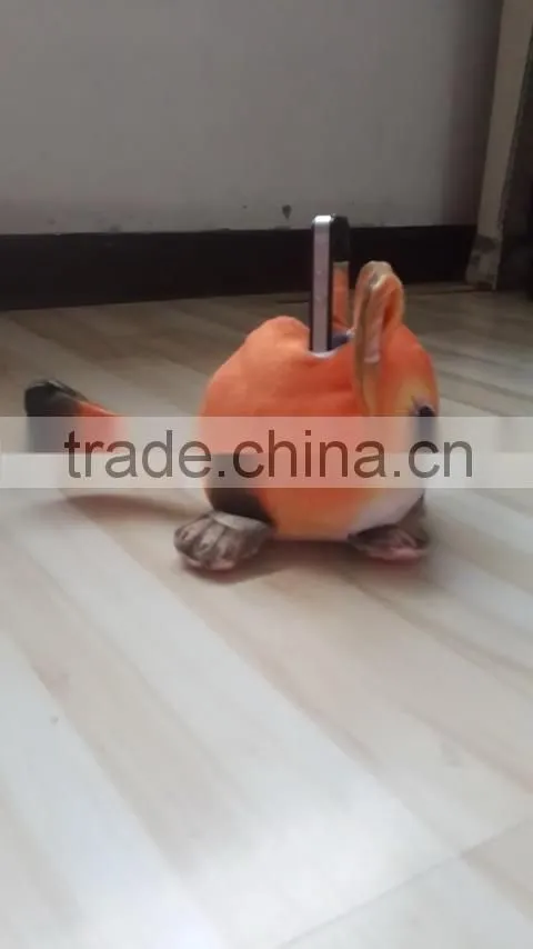 factory wholesale 3D plush fox cellphone seat plush toy fox shaped mobile phone holder