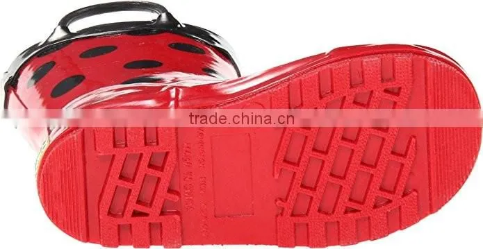 Cute child rain boot ladybug pattern rain Boot(Toddler/Little Kid/Big Kid)
