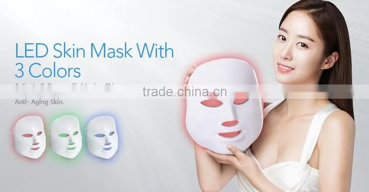 led skin rejuvenation mask,led light therapy mask with 3 colors