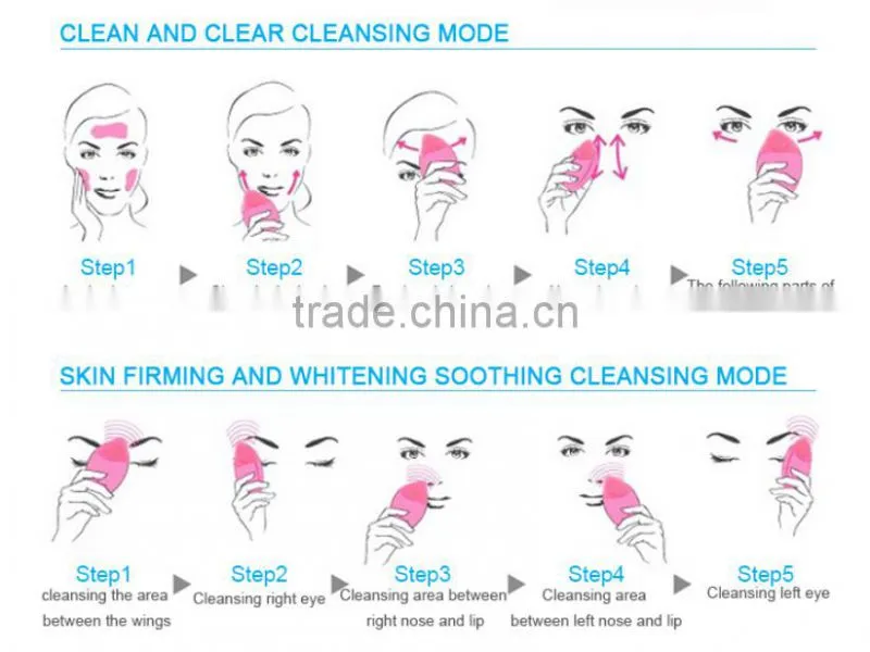 Cheap Waterproof Sonic Electric Facial Cleaner Brush With USB Wireless Charging