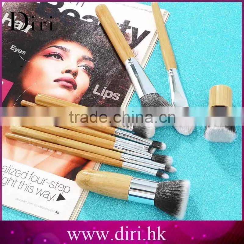 10 PCS Professional Pro Cosmetic Brush set Bamboo Handle Synthetic Makeup Brushes Kit