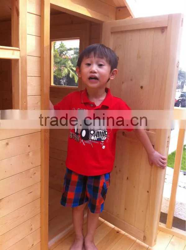 Outdoor Kids Wooden Playhouse with Platform