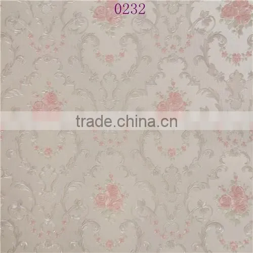 2016 Wholesale popular deep embossed PVC wallpapers wallcovering