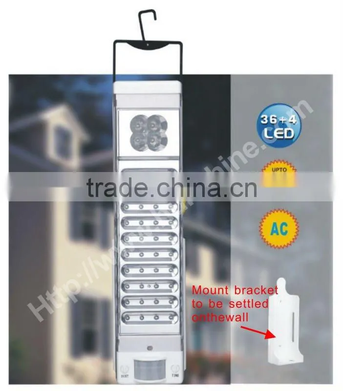 high quality super bright bracket 36+3 led rechargeable lamp with sensor